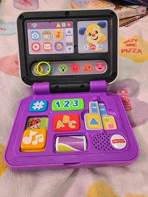 Brinquedo de aprendizagem Fisher-Price Laugh & Learn CLICK & LEARN LAPTOP roxo infantil - Imagem 1 de 2