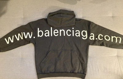 BALENCIAGA ww.balenciaga.com 连帽衫黑色 2 码(美国中号)超大尺寸 — 第 1/4 张图片