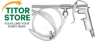 Pistola pulverizadora QWORK, kit de pistola de lavadora de limpieza de motor de aire neumático de aluminio paquete de 1  Foto 1 de 4