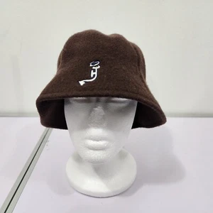 Vintage Y2K 90s Haelo Brown Wool Floppy Bucket Hat Made in Korea - Picture 1 of 14