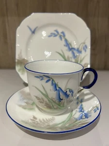 Vintage Shelley Trio Bluebell und Schmetterlingsmuster - Bild 1 von 10