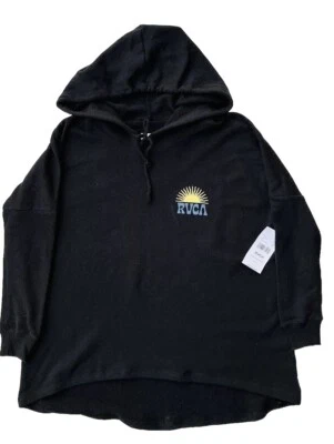 RVCA Women Set Rise Hoodie Size (S/8) Black Hoodie Oversized AVJSF00260 - Image 1 of 4