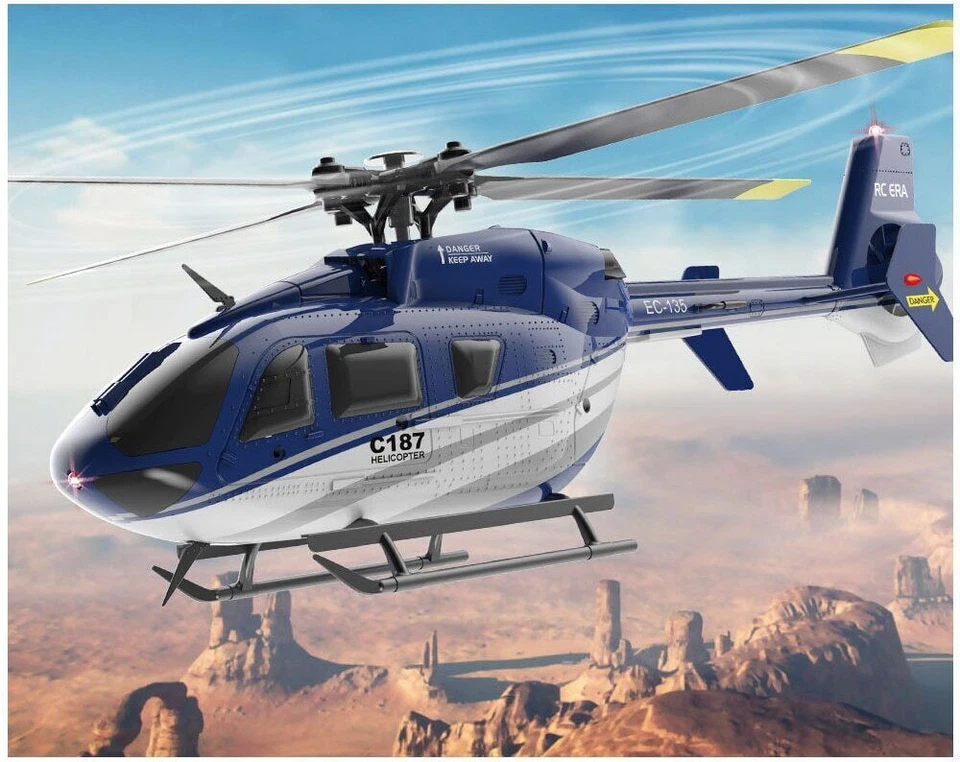 C187 2.4G 4CH EC-135 6Axis Gyro RC Electric Flybarless Stunt Helicopter Airplane - Image 1 of 4