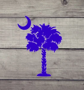 *SALE* Palmetto Tree & Moon - SC - Beach - Palm - South Carolina - Vinyl Decal - Bild 1 von 18