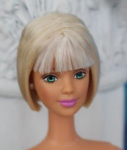 Nude blonde Bob Hair Mackie face Barbie Doll TnT Blue/Green Eyes Dbox4 OOAK - Bild 1 von 12