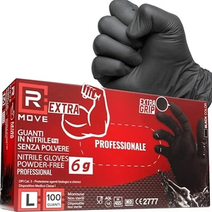 GUANTI IN NITRILE NERI MONOUSO 100PZ ULTRA RESISTENTI LAVORO INDUSTRIA MECCANICI - Foto 1 di 8