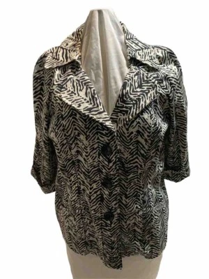 Vintage Cato Black/White animal print, 3 button  jacket XL - Image 1 of 4