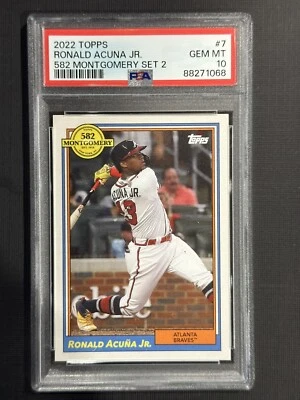 RONALD ACUNA JR. - 2022 Topps 582 Montgomery Club Set 2 #7 - PSA 10 GEM MINT - Image 1 of 2