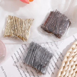 50 pezzi Bobby Pins capelli lunghi oro argento nero marrone impugnature 5 cm clip onda - Foto 1 di 16