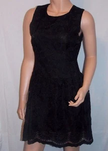 Party Dress AQUA Classic Lace Above Knee Dress Color Black Medium $128 - Picture 1 of 5