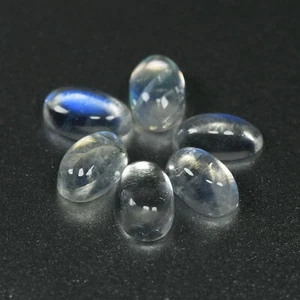 1.24 Ct [6 Pcs Lot] Perfect Oval 5 x 3 MM 100% Natural Blue Flashing MOON STONE - Picture 1 of 5