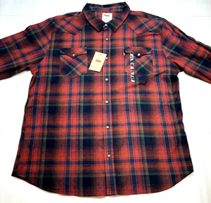 Neu mit Etikett Levi's XXL kariertes langärmliges Flanellhemd geknöpfte Taschen für Herren leicht - Bild 1 von 10