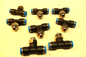 qty 8 - 186158 - FESTO QST-G1/8-6 PUSH-IN T-FITTING New  USA SELLER - Picture 1 of 5