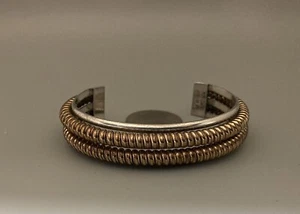 ✨Stunning Navajo Verna Tahe Sterling Silver , 12K Gold Filled Cuff Bracelet - Picture 1 of 15