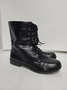 SAFE T STEP BLACK LACE UP SIDE ZIP COMBAT STYLE LADIES 12 BOOTS - Picture 1 of 5