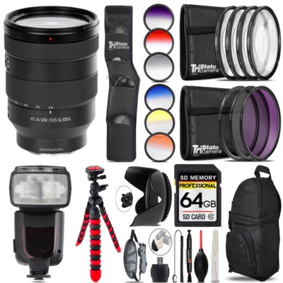 Sony FE 24-105mm f/4 G OSS Lens+13 Piece Filter & More-64GB Accessory Kit - Image 1 of 4