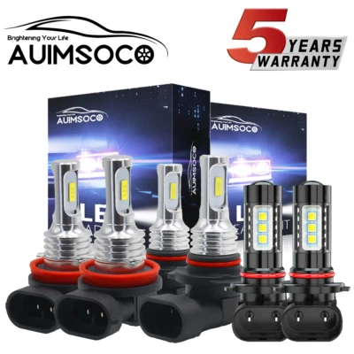 For Cadillac SRX Sport Utility 2010-2016 White LED Headlight + Fog Light Bulbs - Image 1 of 4