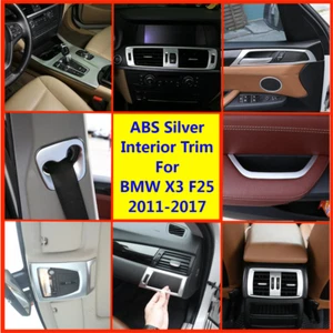 ABS Silver Interior Decorate Trim Car Accessories For BMW X3 X4 F25 F26 2011-17 - Picture 1 of 84