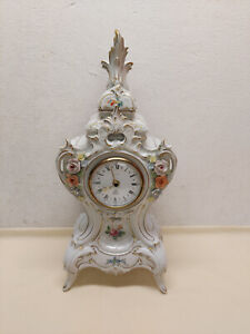 Lindner Porzellan alte Uhr Quartz Kaminuhr Tischuhr 50,5 cm / 3,68 kg