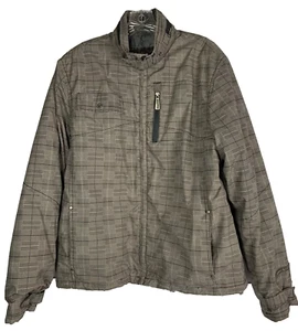 Brave Soul Mens Jacket Size SMALL Full Zip Brown Plaid Lined Quilted Pockets - Picture 1 of 10