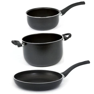 Set Pasta Ravelli Padella, Casseruola e Pentola Antiaderente Alluminio Nero  - Foto 1 di 1