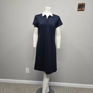 J McLaughlin Mini Dress Women Small Catalina Cloth Knit Navy Blue Sporty Stretch - Picture 1 of 6