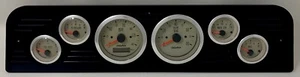 1966 GMC Truck 6 Gauge Dash Panel Insert Set Billet Aluminum Black - Picture 1 of 9