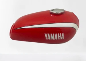 FITS YAMAHA RD 350 RED PAINTED STEEL PETROL TANK 1973-1975 WITH COVER - Picture 1 of 6