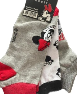 Sneakersocken Minnie Mouse / 3er Paar / Größe 39-42 / Glitzerbund - Bild 1 von 6
