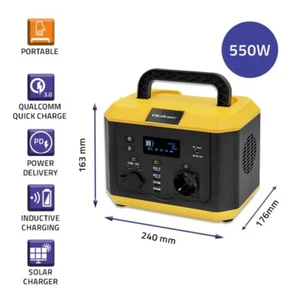 Qoltec Przenośna stacja zasilania Monolith 550W 500Wh USB LCD Czysty sin - Zdjęcie 1 z 16