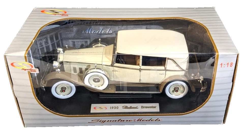 1930 Packard Brewster Tan and Coffee Brown 1/18 Diecast Model Car by Signature M