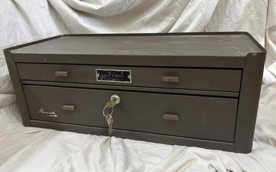 Vintage Kennedy Machinist Tool Box Base Two Drawer Riser MC-28 USA W/Keys - Image 1 of 4