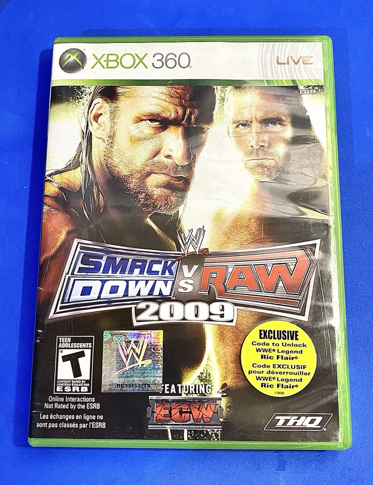 WWE SmackDown vs. Raw 2009 (Microsoft Xbox 360, 2009) CIB Complete TESTED - Image 1 of 2