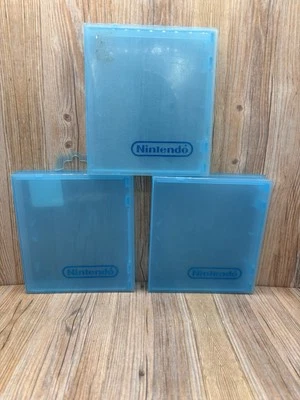 Lot of 3 Nintendo NES Plastic Clamshell Hard Case Logo Clam Shell Clear Blue OEM - Image 1 of 4