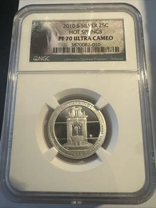 2010 s silver Hot Springs National Park quarter NGC PF 70 Ultra Cameo - Picture 1 of 2