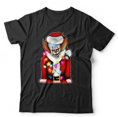 Christmas Pennywise T Shirt Unisex Horror Funny Clown Festive Xmas Holiday - Image 1 of 4