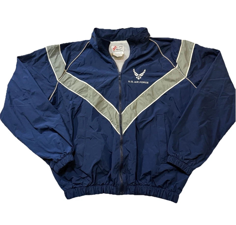 U.S. Windbreaker Jacket Men’s Small Regular Navy Blue & White Full-Zip Excellent - Image 1 of 4