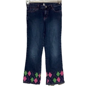 Lilly Pulitzer Blue Jeans Embroidered Diamond Size 10 26x32 - Picture 1 of 6