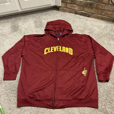 Moletom com capuz Cleveland Cavaliers Majestic Big & Tall Delay zíper completo vinho masculino 3XL - Imagem 1 de 4