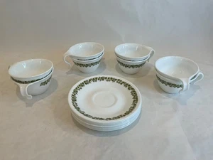 Vintage MCM Corelle Spring Blossom Gänseblümchen Haken Kaffeetassen und Untertassen, 8er Set - Bild 1 von 5