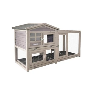 Samland Rabbit Hutch Cage Indoor and Outdoor Chicken Coop Guinea Pig Cage Bun... - Picture 1 of 9