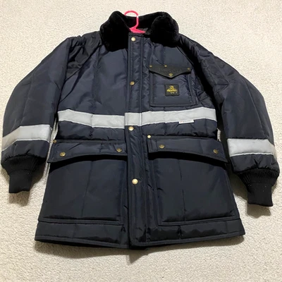 RefrigiWear 男式小外套黑色全拉链按扣寒冷天气铁扣 — 第 1/4 张图片