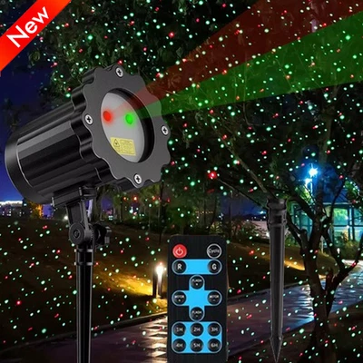 Christmas Laser Lights Projector Remote Control Outdoor Spotlights for New Year - Image 1 of 4