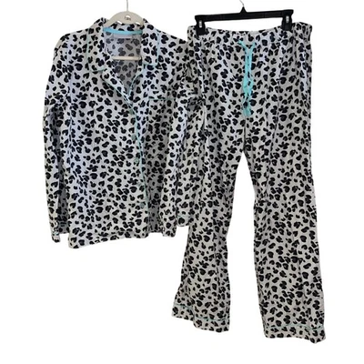 Conjunto de pijama para mujer Nordstrom talla grande gris estampado animal informal algodón puro Foto 1 de 4