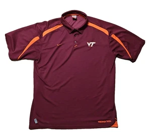 Nike Virginia Tech Hokies Poloshirt Herren 2XL weinrot Teamleistung authentisch - Bild 1 von 7