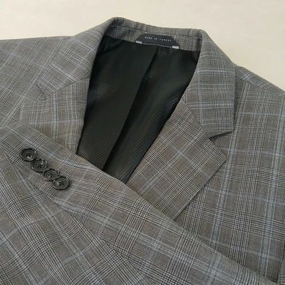 Chaqueta Blazer Hugo Boss 40R Para Hombre Marrón Azul A Cuadros Moderna 19x30 Foto 1 de 4