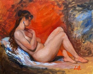 Original oil painting Old Master style Female Nude William Etty study, Framed. - Picture 1 of 4