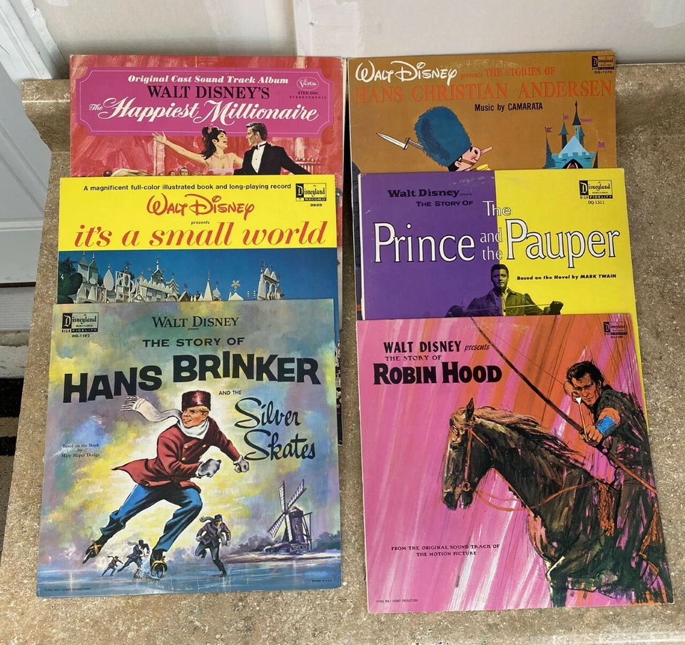 Walt Disney LP Robin Hood Pauper Hans Andersen Brinker Pequeño Mundo Millonario Foto 1 de 1
