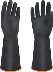 14" XL Size Latex Chemical Resistant Reusable Heavy Duty Long Rubber Gloves Men - Picture 1 of 6
