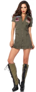 New Top Gun Flight Dress Woman Costume Small - Picture 1 of 1